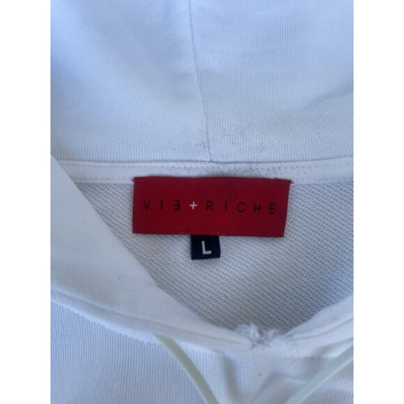 VIE+RICHE Large White Pink Gradient Hoodie Graphic Streetwear 3D Face Pullover - Picture 5 of 16